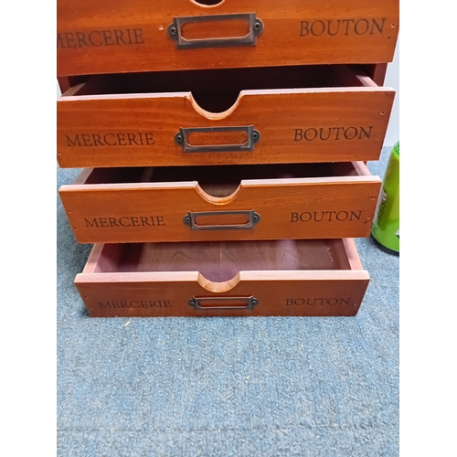 68 - A vintage wooden organizer with 5 drawers