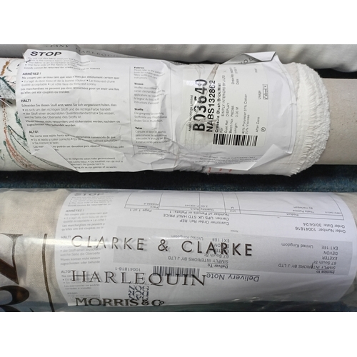 76 - A collection of 4 rolls of fabric. To include Sanderson Design Group, Ro Elvey blush (Width 140 cm),... 