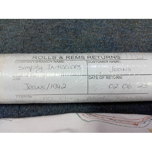 76 - A collection of 4 rolls of fabric. To include Sanderson Design Group, Ro Elvey blush (Width 140 cm),... 
