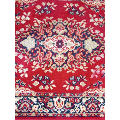 78 - A House of Fraser Kashmir carpet runner rug made of 100% pure worsted wool. (Width 83 cm x Depth 240... 