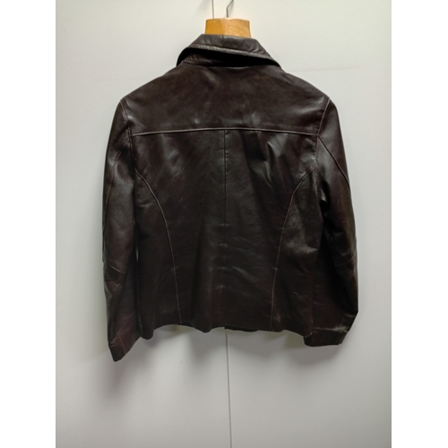 79 - Classic leather jacket with lining and vintage faux fur coat