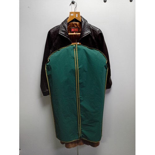 79 - Classic leather jacket with lining and vintage faux fur coat
