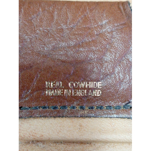 82 - A trio of vintage Men's grooming sets. To include Real pigskin & cowhide cases.