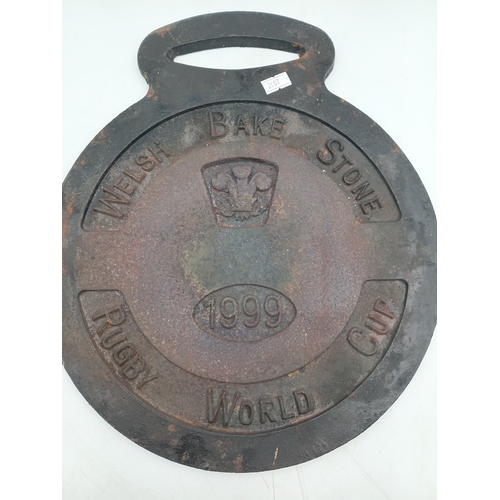 83 - A pair of rugby world Cup items, to include; a 1999 Welsh bake stone and a 2015 rugby world Cup flas... 