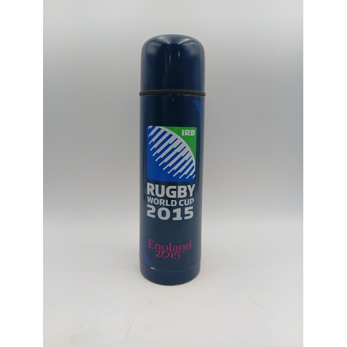 83 - A pair of rugby world Cup items, to include; a 1999 Welsh bake stone and a 2015 rugby world Cup flas... 