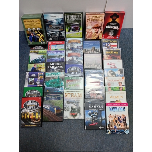 93 - A DVD collection including both feature films and numerous documentary series focusing on railroads,... 