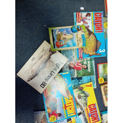 94 - A collection of vintage books. To include fishing guides, The Beano