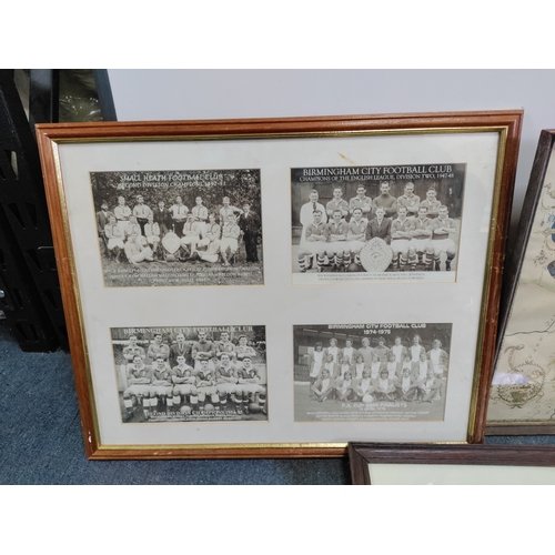 108 - A trio of prints. To include Saxton's map of Northamptonshire, Riverside scene featuring  women & Bi... 