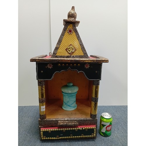 69 - Wooden Home Altar , handmade in India .