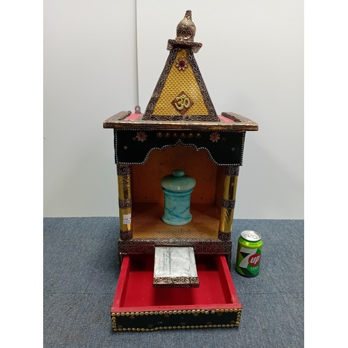 69 - Wooden Home Altar , handmade in India .