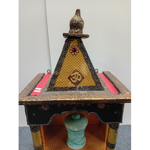 69 - Wooden Home Altar , handmade in India .