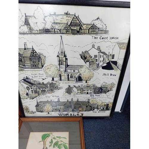 111 - A collection of prints depicting birds by Denise Wheeler, harbour with boats, Wersley