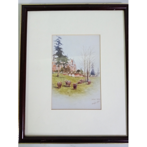 114 - A collection of Christopher Hughes prints of Droitwich, the chateau impney, the Raven hotel, Frames ... 