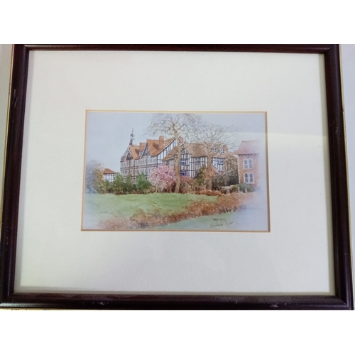 114 - A collection of Christopher Hughes prints of Droitwich, the chateau impney, the Raven hotel, Frames ... 
