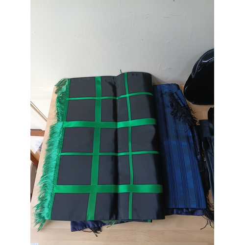 97 - A job lot of vintage women's accessories, to include; silk gloves, a purse, a bag, and table runners... 