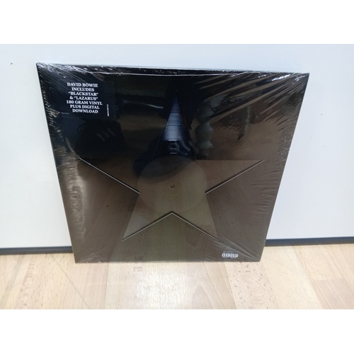 76 - Rare David Bowie black star new and sealed vinyl record.