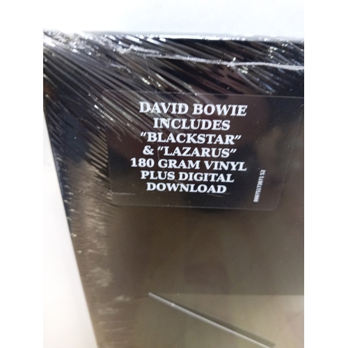 76 - Rare David Bowie black star new and sealed vinyl record.