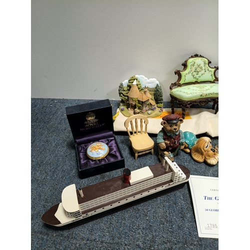 2 - A collection of miniature teddy bear figurines to included brands such as cherished teddies, E&J min... 