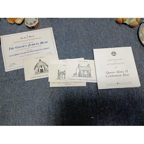 2 - A collection of miniature teddy bear figurines to included brands such as cherished teddies, E&J min... 