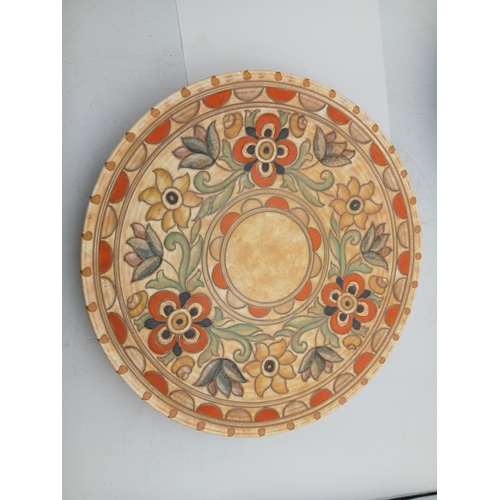 9 - A pair of ceramics influding an oriental style maling newcastle on tyne bowl and a floral crown duca... 