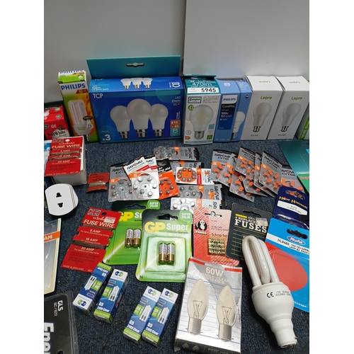 19 - A job lot of mostly lights bulbs and batteries.