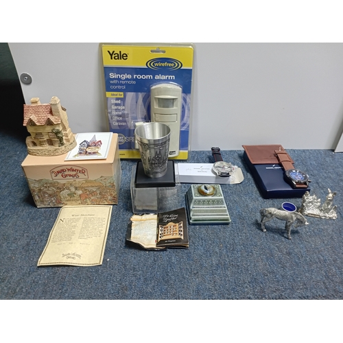 30 - A collection of various items to include watches, irish porcelain ink well, david winter cottage, pe... 