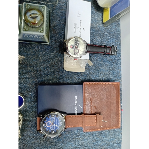 30 - A collection of various items to include watches, irish porcelain ink well, david winter cottage, pe... 