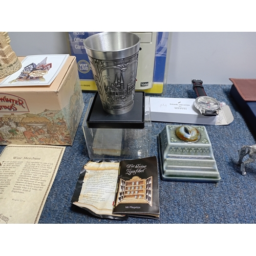 30 - A collection of various items to include watches, irish porcelain ink well, david winter cottage, pe... 