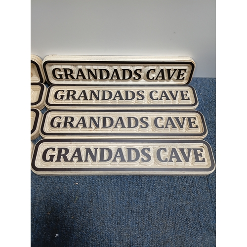 35 - A collection of 12 wooden signs with 6 of them 