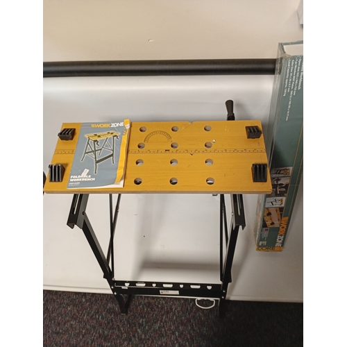 43 - WORKZONE foldable workbench with box.