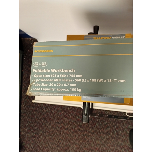 43 - WORKZONE foldable workbench with box.