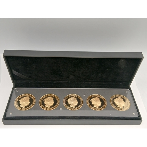 391 - A set of 5 Gibraltar 2021 one crown silver ounce coins in original magnetic case.