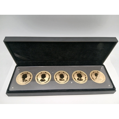 391 - A set of 5 Gibraltar 2021 one crown silver ounce coins in original magnetic case.