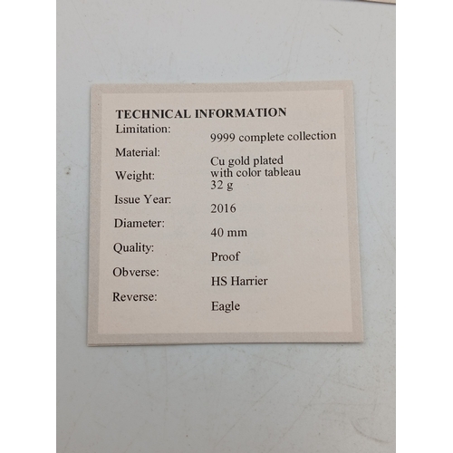 396 - A 2016 gold plated proof british military aircraft coin set with certificates of authenticity.
