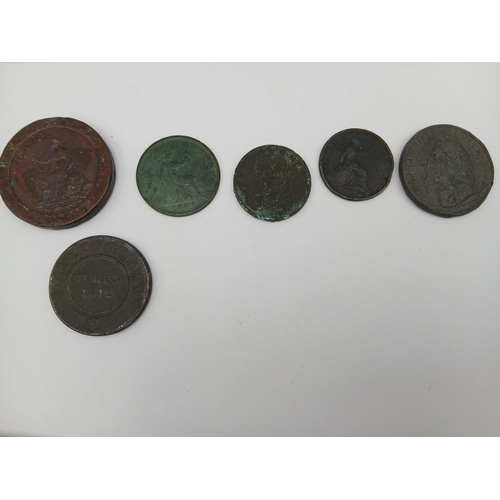 397 - A collection of antique coins and a 2006 eightieth birthday crown. Coins inlcude, 1797 cartwheel pen... 