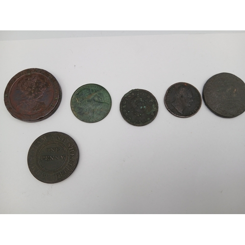 397 - A collection of antique coins and a 2006 eightieth birthday crown. Coins inlcude, 1797 cartwheel pen... 