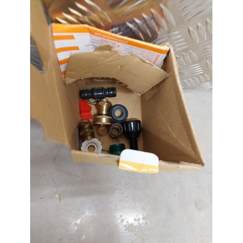 46 - A hozelock deluxe auto kit together with hose reel and sprinkler attachment. All appears present in ... 