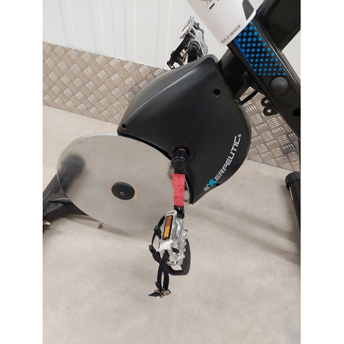 55 - An exerpeutic folding upright exercise bike with pulse. Appears to have had very light usage.