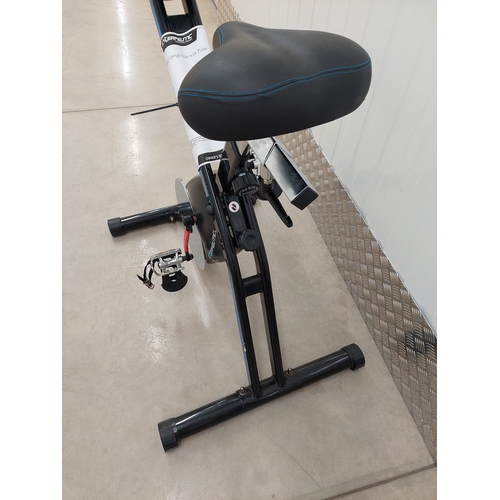 55 - An exerpeutic folding upright exercise bike with pulse. Appears to have had very light usage.