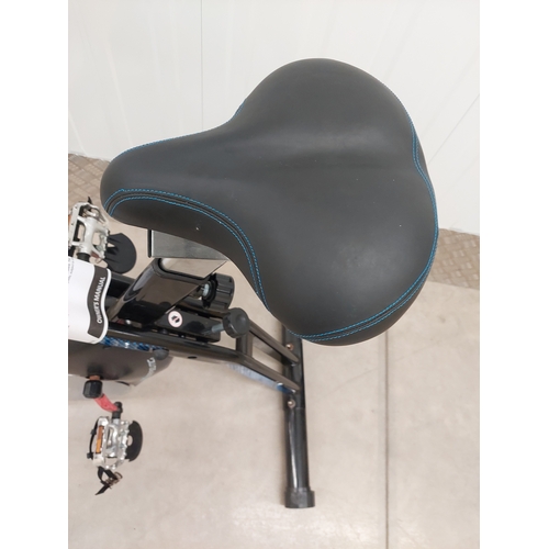 55 - An exerpeutic folding upright exercise bike with pulse. Appears to have had very light usage.