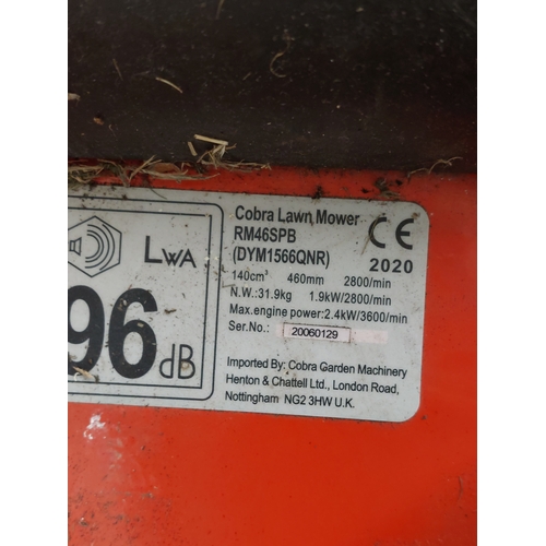 56 - A cobra lawn mower with briggs & Stratton 500e series 140cc petrol engine. Good overall condition.