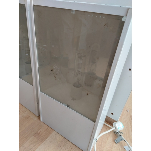 58 - A pair of industrial warehouse light units. One pat tested and working, the other will need rewiring... 