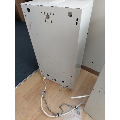 58 - A pair of industrial warehouse light units. One pat tested and working, the other will need rewiring... 