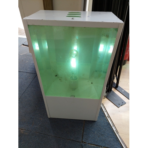 58 - A pair of industrial warehouse light units. One pat tested and working, the other will need rewiring... 