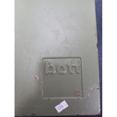 59 - A British Army surplus or van safe BOTT steel portable tool box transport storage chest. Height 16.5... 