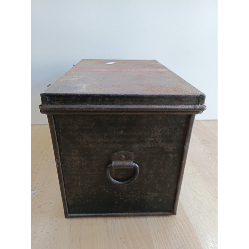 207 - A vintage World War II British ARP Air Raid Precautions metal box. Height 8 inches x width 12 inches... 