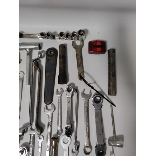 78 - A large collection of spanners , sockets and wrenches.