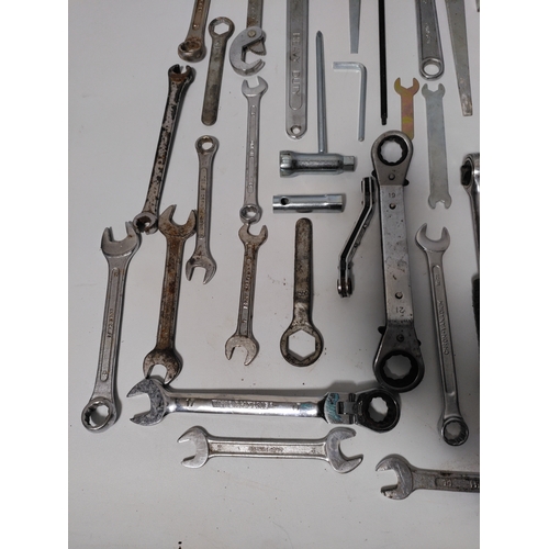 78 - A large collection of spanners , sockets and wrenches.