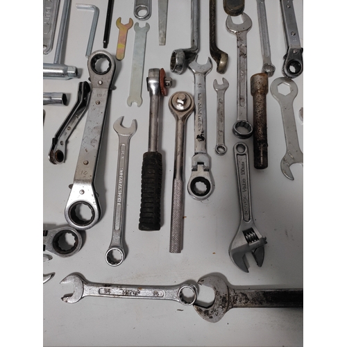 78 - A large collection of spanners , sockets and wrenches.