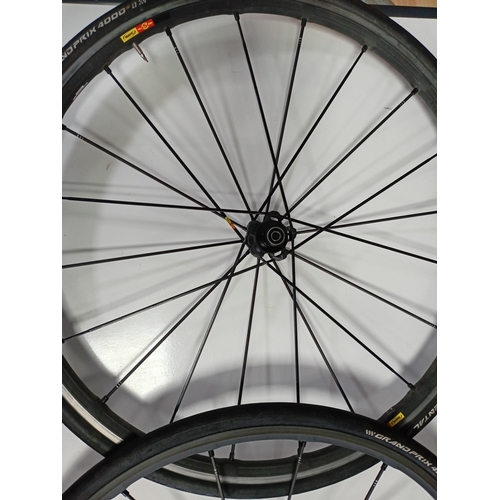 83 - A set of Mavic R-SYS. SLR road wheels, Featuring TRACOMP carbon spokes.